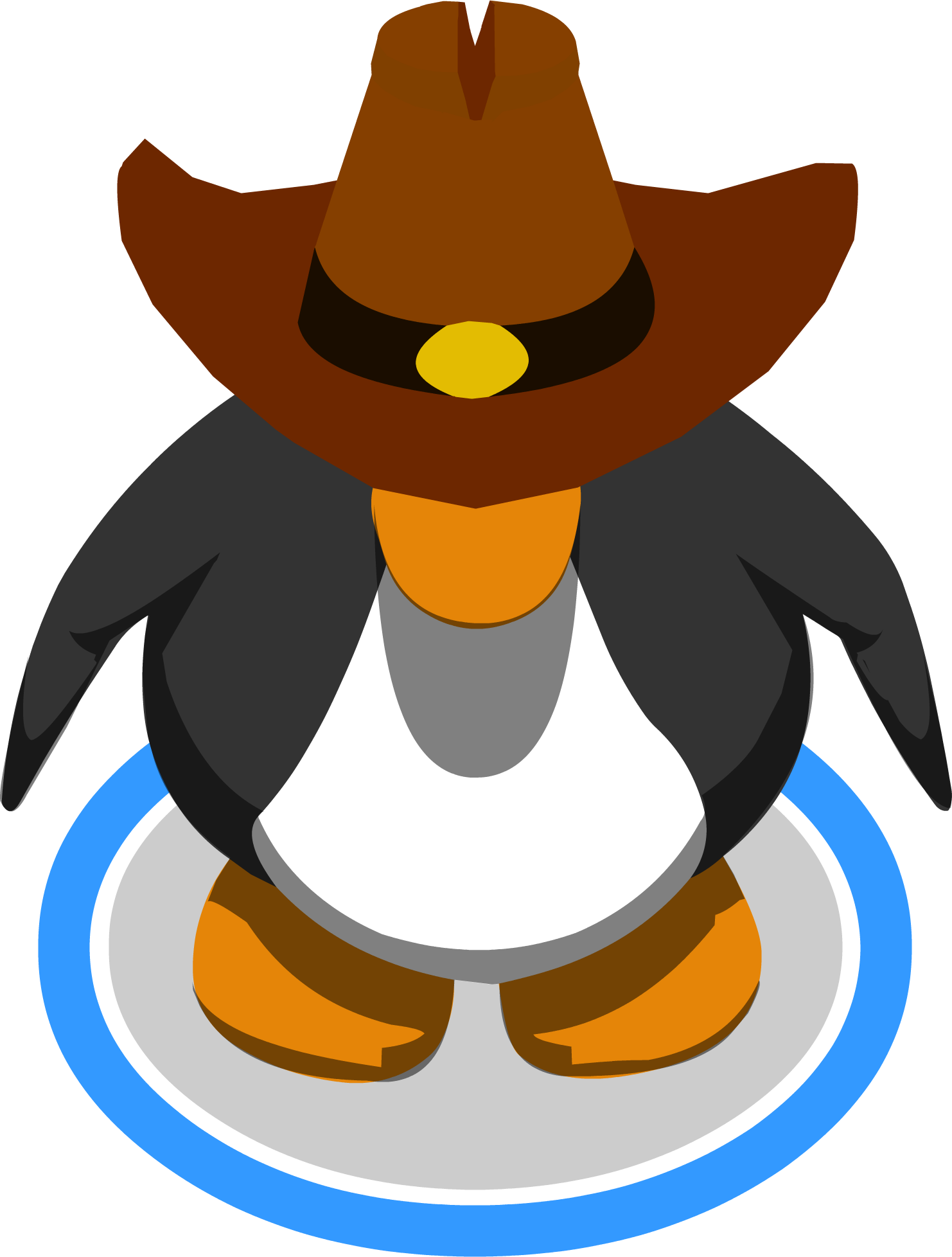 Brown Cowboy Hat Ingame - Club Penguin Vuvuzela (1482x1956), Png Download