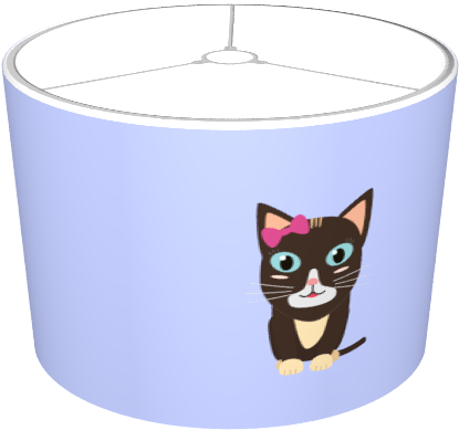Cute Cat With Bow - Cartoon (674x516), Png Download