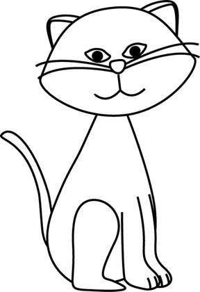 Tag For Cute Cats Black And White Clipart - Cat Black And White Clip Art (288x420), Png Download