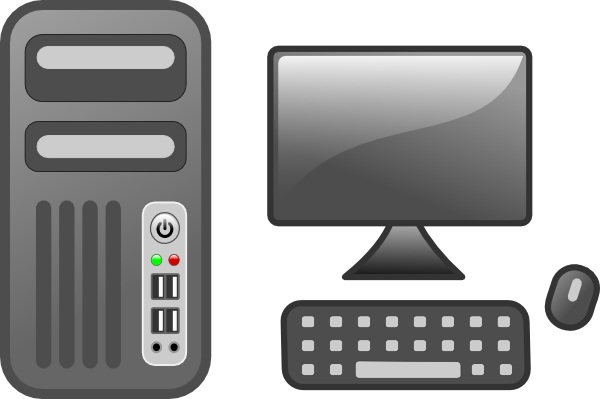 Desktop Computer Clip Art (600x399), Png Download