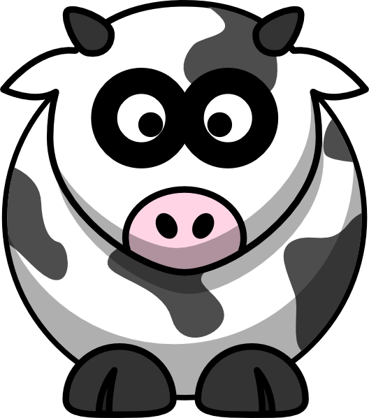 Brown And White Cartoon Cow Svg Clip Arts 528 X 598 (528x598), Png Download
