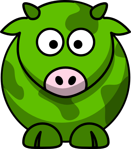 Green Cow 2 Svg Clip Arts 528 X 598 Px (528x598), Png Download