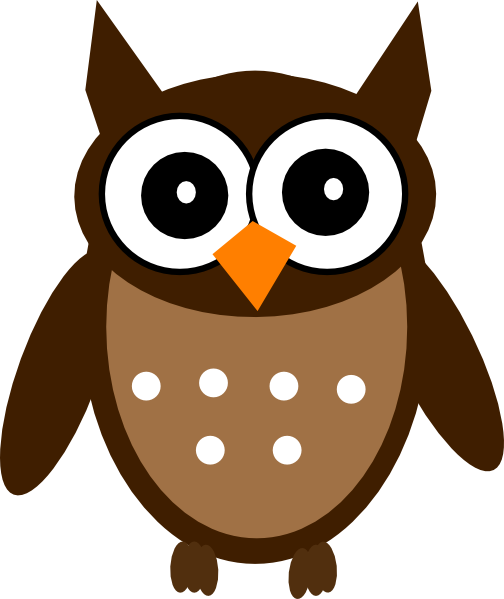 Brown Cute Owl Clip Art At Clker - Owl Png Clip Art (504x599), Png Download