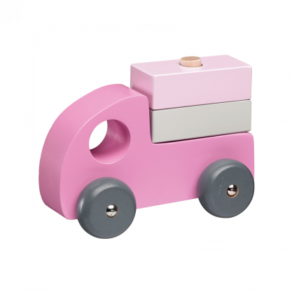 Pink Car Set - Kids Concept Drewniane Samochody 412224 (416x477), Png Download
