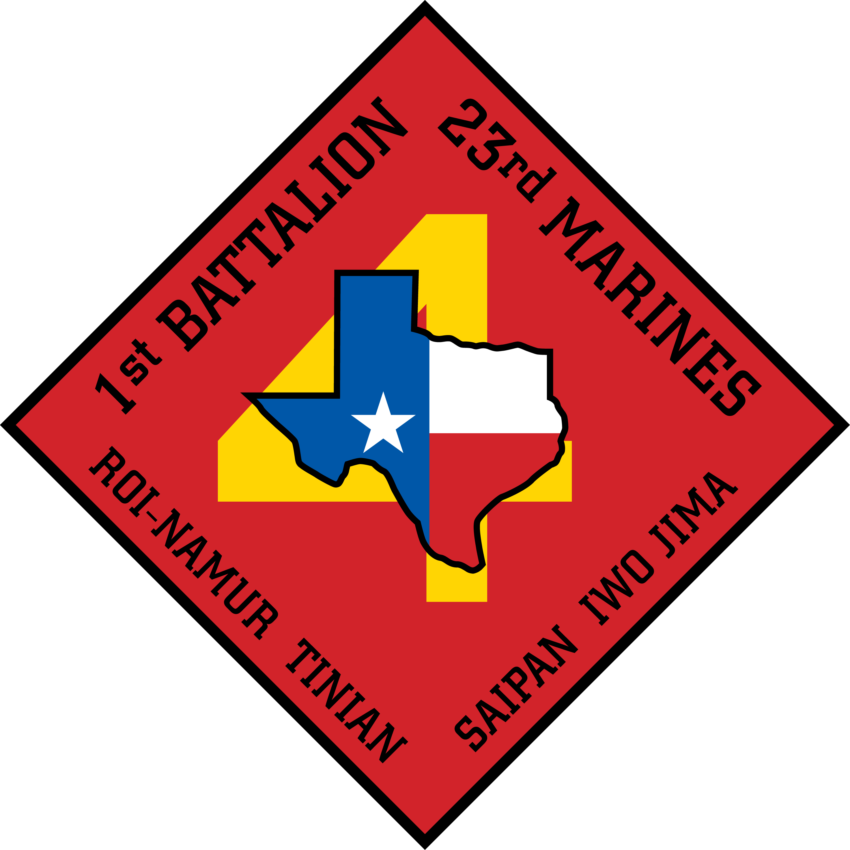 1st Battalion 23rd Marine Regiment Of United States - 1st Battalion, 23rd Marines (2945x2945), Png Download