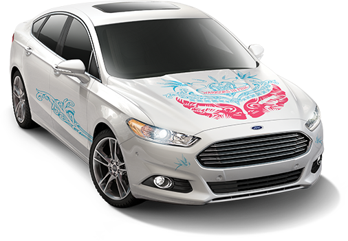 Ford Warriors In Pink Drive The Conversation 2014 Fusion - Ford Warriors In Pink Car (506x351), Png Download