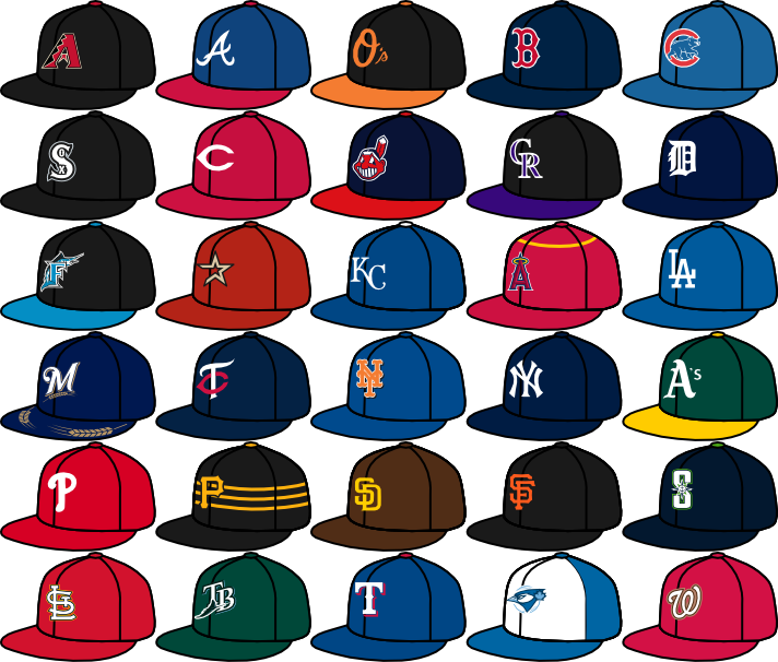 Caps - Mlb Team Logos In Alphabetical Order (712x606), Png Download
