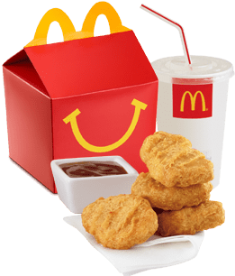 Chicken Mcnuggets W/ Side - Mcdonalds Happy Meal (480x311), Png Download
