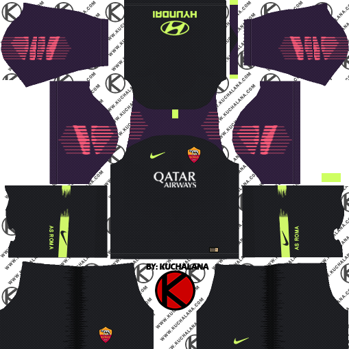 As Roma 2018/19 Kit - Dream League Soccer Kits Psg 2019 (509x510), Png Download