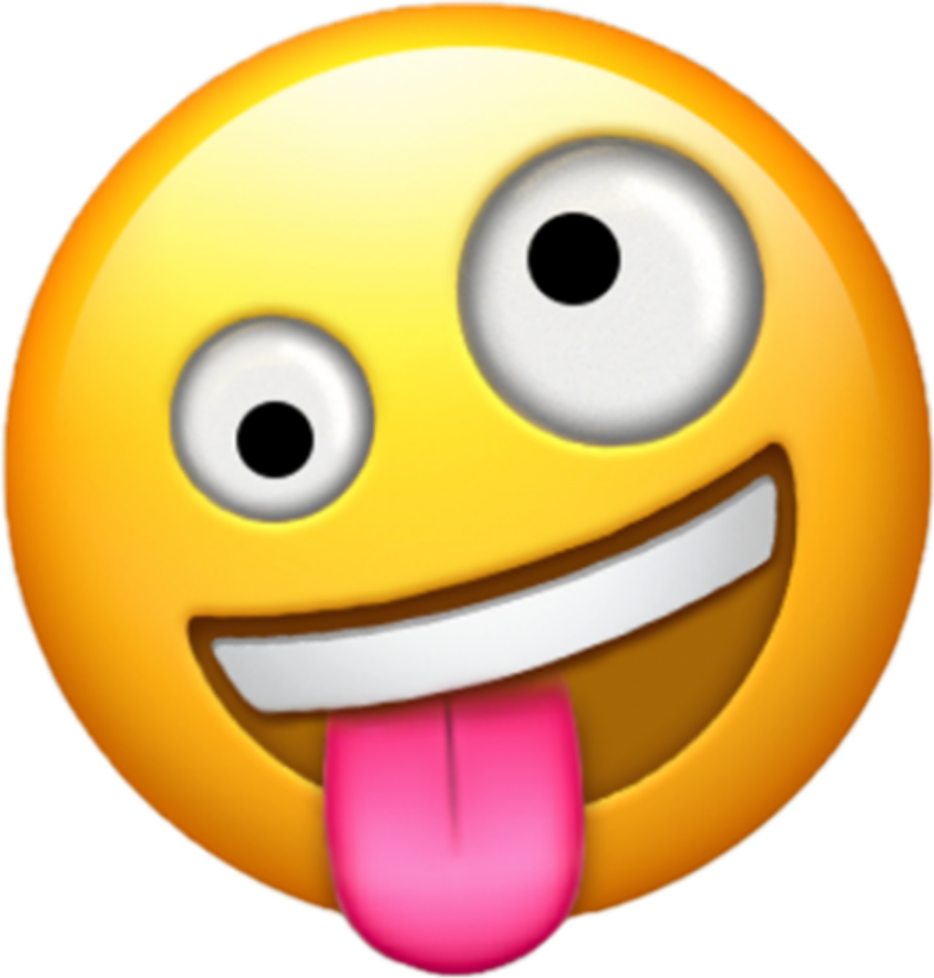 Goofy Silly Lmao Fun Emoji Iphone - Crazy Emoji (419x440), Png Download