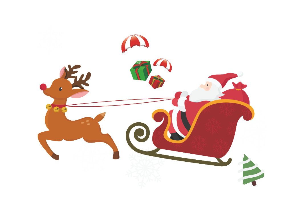 Santa Claus Png - Papai Noel Com Renas (1024x768), Png Download