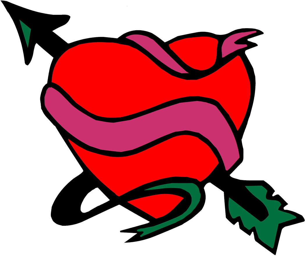 Cupid Bow Arrow Hearts, Heart With Ribbon And Arrow - Heart With Arrow (1122x1122), Png Download