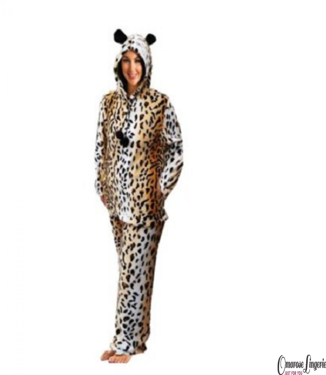 Slenderella Luxury Tiger Print Pyjamas With Hood - Pajamas (1200x1200), Png Download