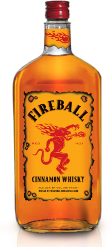 Fireball Canadian Whiskey - Fireball Cinnamon Whiskey 1 L (405x500), Png Download
