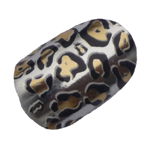 12 Sep - Chix Nails Nail Wraps Silver Jaguar Animal Print Fingers (500x500), Png Download