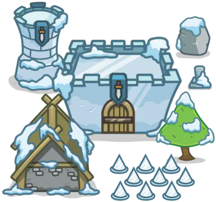Snowy Top Down Tower Defense Set - Art (600x500), Png Download