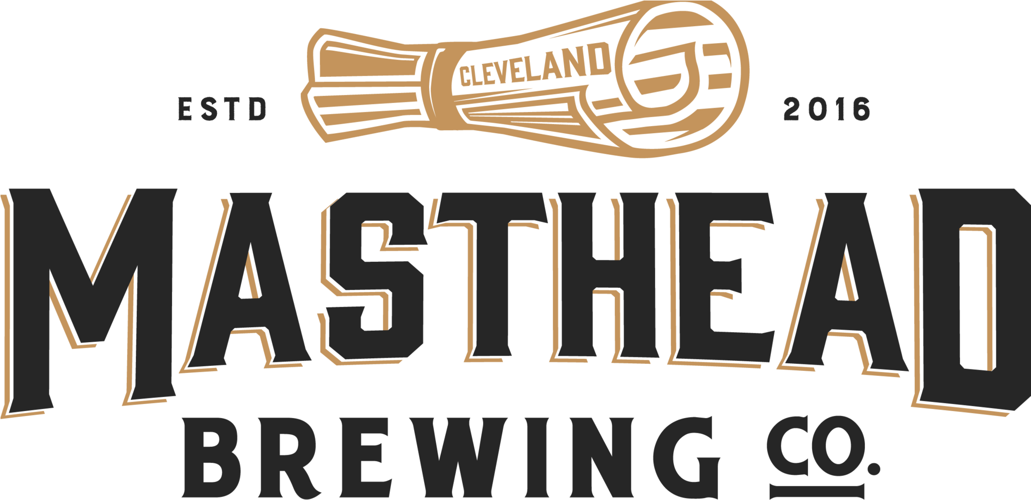 Masthead Brewing Black And Brown - Cleveland Oh Masthead Brewing Logo (2048x1015), Png Download