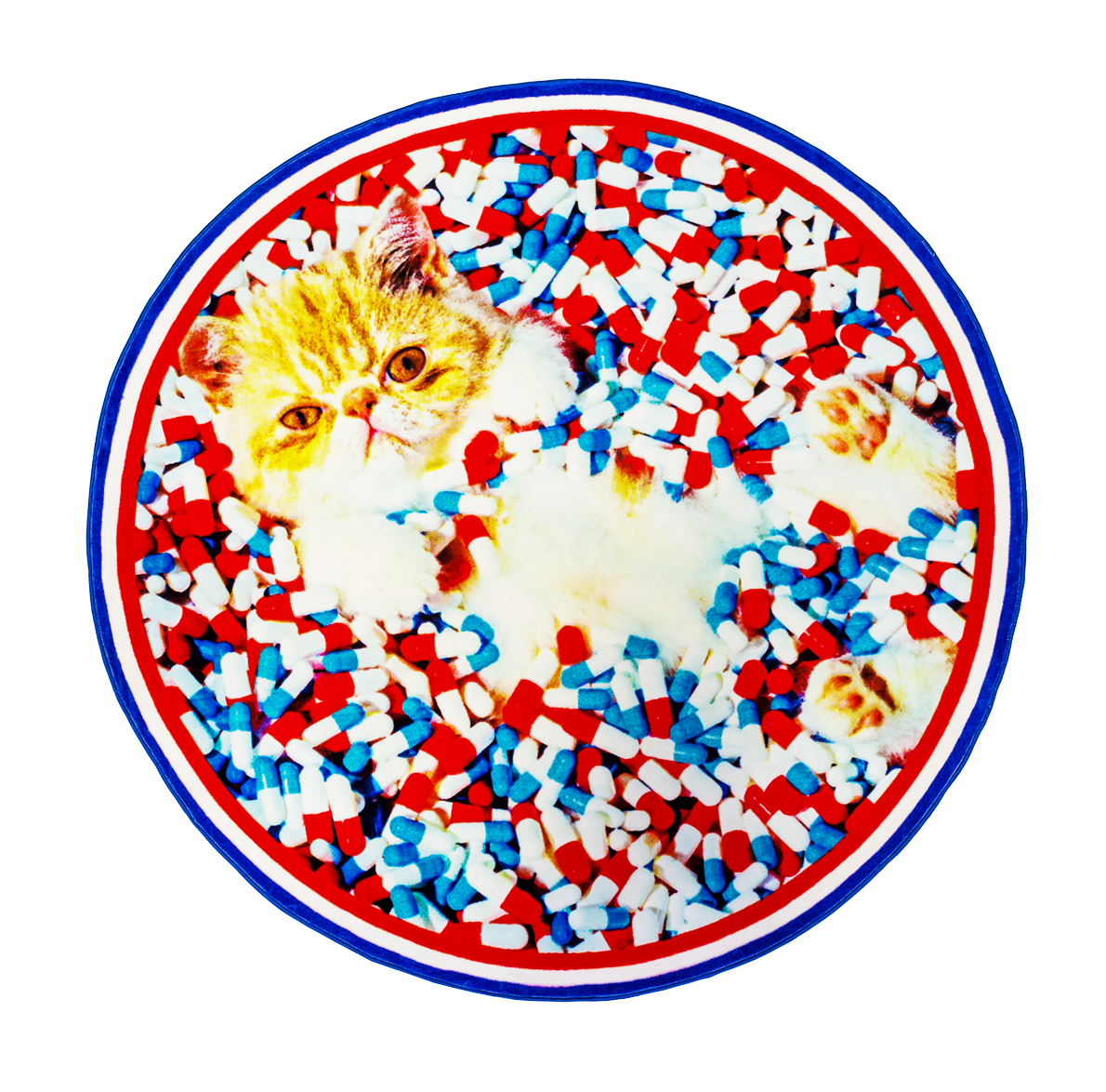 Round Rug Cat-0 - Seletti Cat Round Rug (1200x1200), Png Download