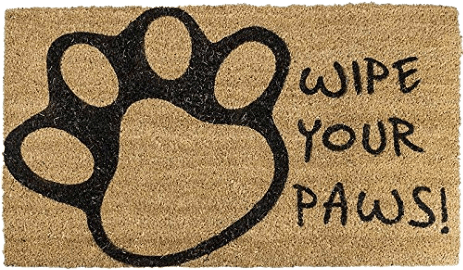 Wipe Your Paws Doormat Transparent Png - Sabar Novelty Non Slip Door Mat Tough Natural Coir (1500x1500), Png Download