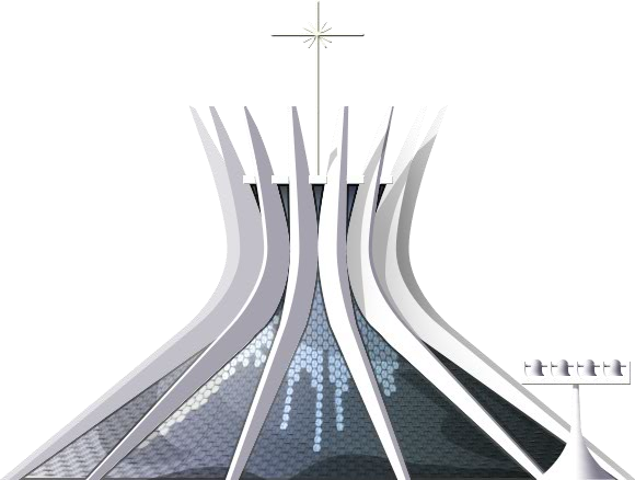 Brasília Cathedral - Catedral De Brasilia Png (580x438), Png Download