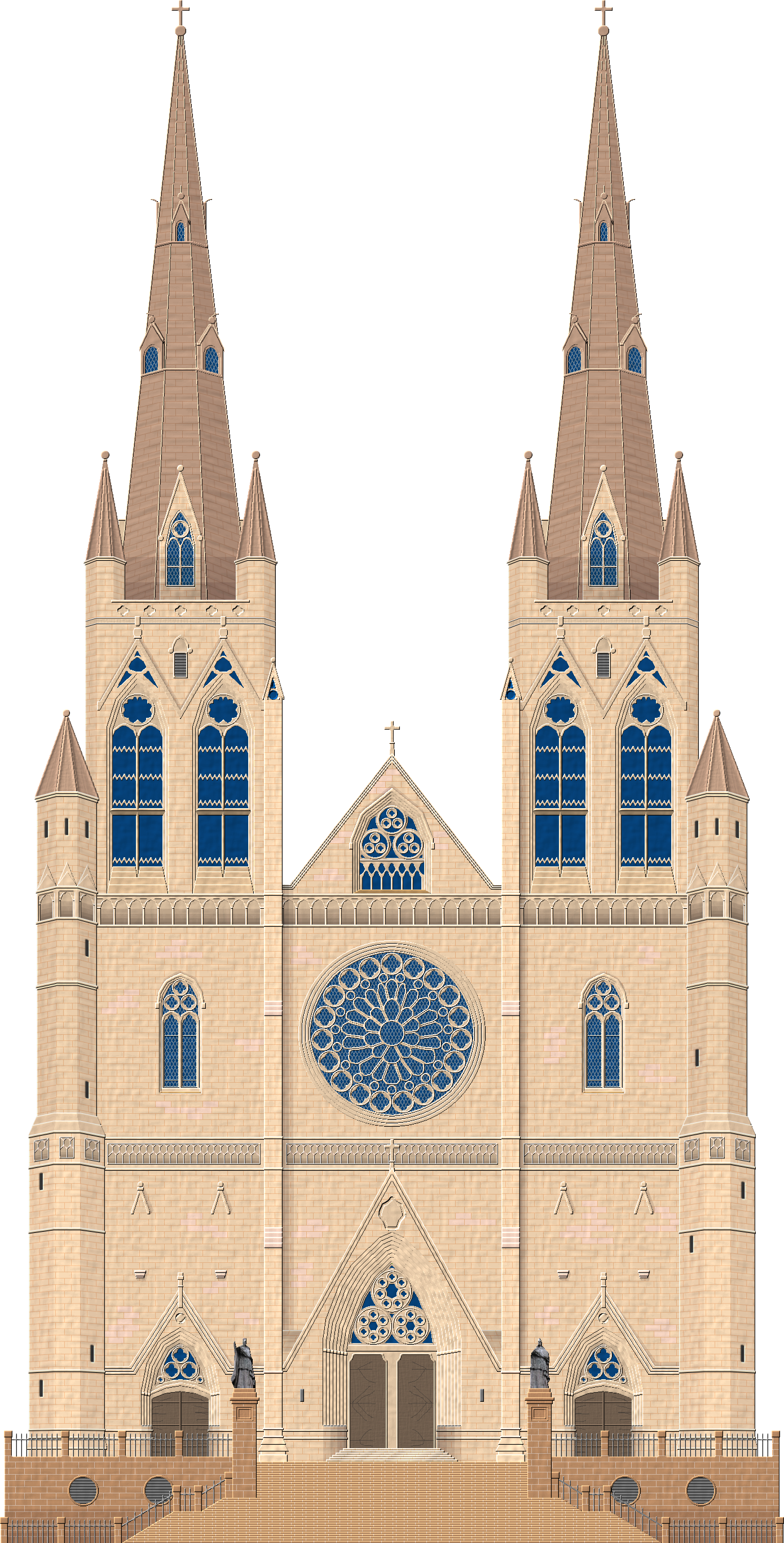 Graphic Stock Arch Drawing Church - Cathedral Church Drawing (1390x2732), Png Download