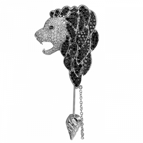 Lion Head Lapel Pin (490x490), Png Download