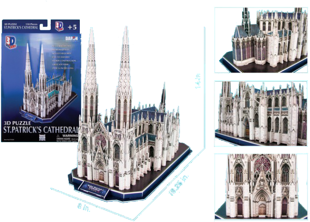 Patrick's Cathedral - Daron St. Patricks Cathedral 3d Puzzle 117piece (640x640), Png Download