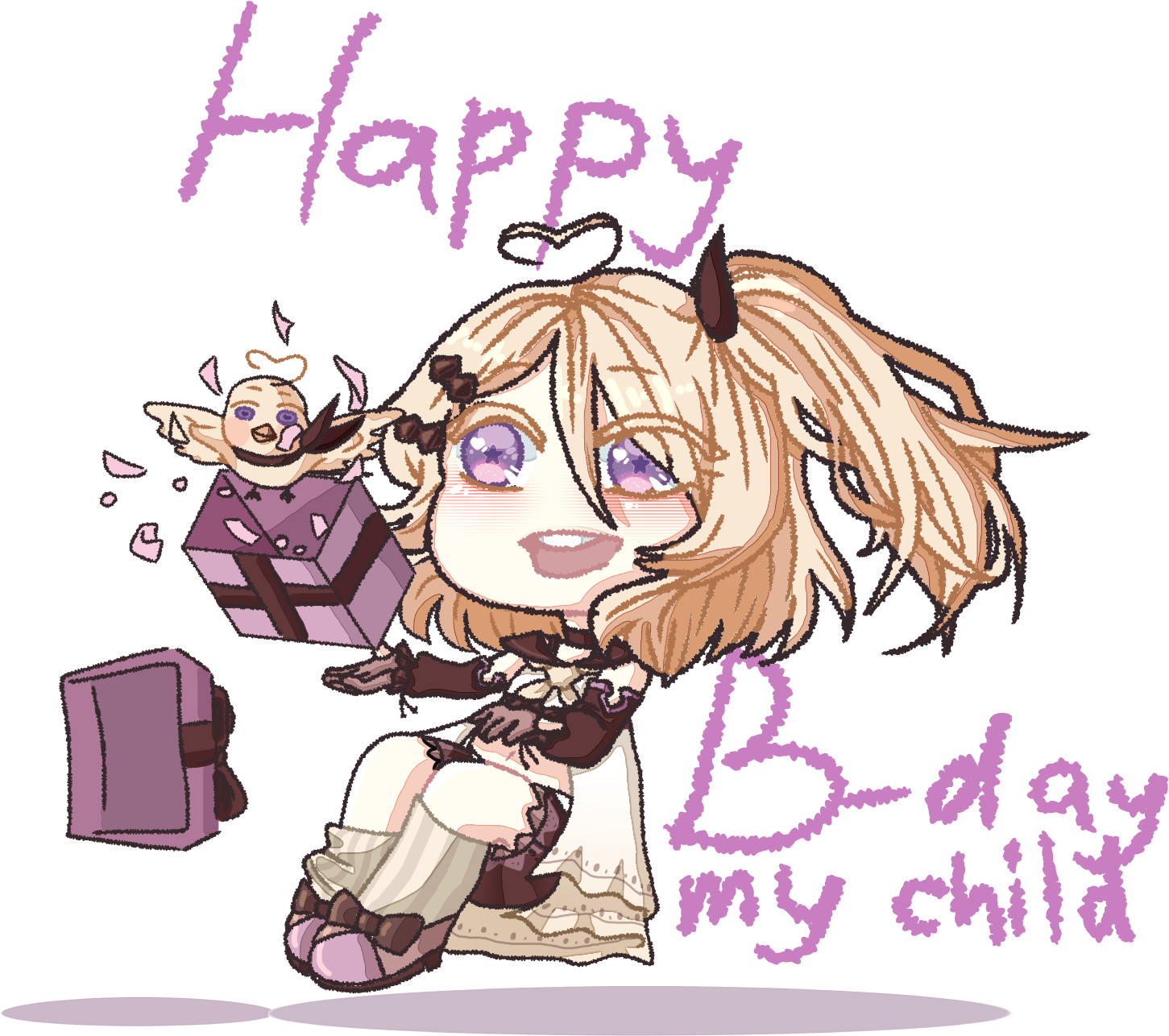 Happy B-day Dear - Cartoon (1513x1493), Png Download