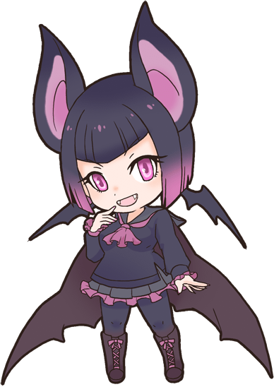 Cute Bat Girl - Kemono Common Vampire Bat (388x548), Png Download