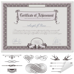 Romantic Certificate Template Sticker • Pixers® • We - Towcester Certificate Holder - Black 81⁄2"x11" Quantity(6) (400x400), Png Download