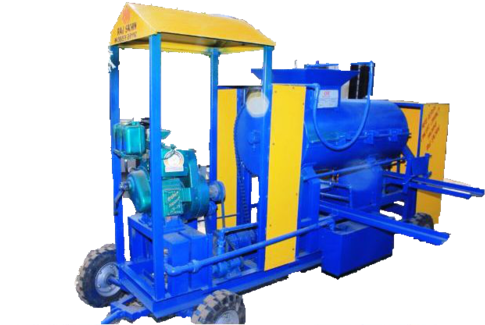 Single Drum Clay Brick Making Machine With Diesel Engine - Clay (500x333), Png Download