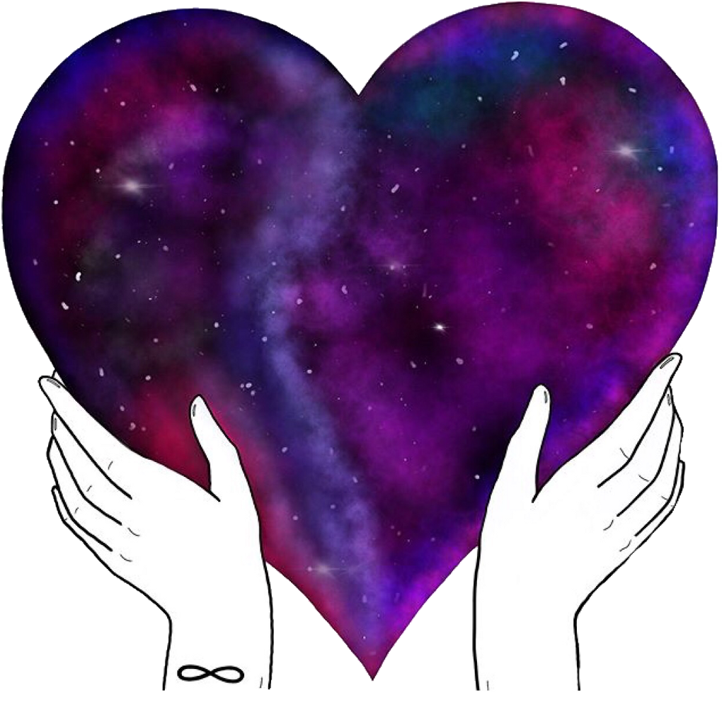 Heart Earth Moon Sky Infinity Love Hands Hand Freetoedi - Heart (1024x1055), Png Download