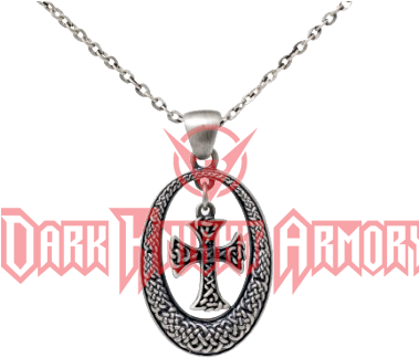 Celtic Hanging Cross Necklace - Roman Costume Red Tunic (378x378), Png Download
