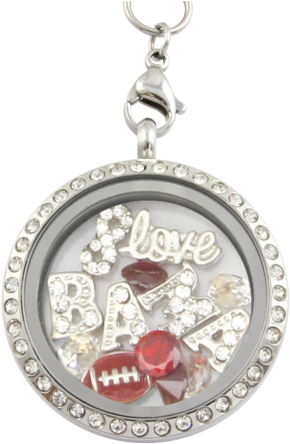 Infinity Love Bama Football Locket Infinity Love Collection - University Of Alabama Crimson Tide Charm Locket Necklace (480x480), Png Download