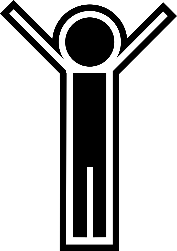 Person Standing With Arms Up Comments - Arms Up Icon Png (692x980), Png Download