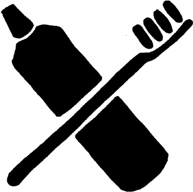 Toothpaste - Toothbrush And Toothpaste Silhouette (400x396), Png Download