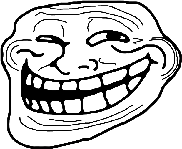 Why Meme Face Transparent - Troll Face (618x505), Png Download