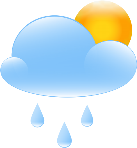 Free Png Partly Cloudy With Sun And Rain Weather Icon - Sun Rain Png (480x519), Png Download