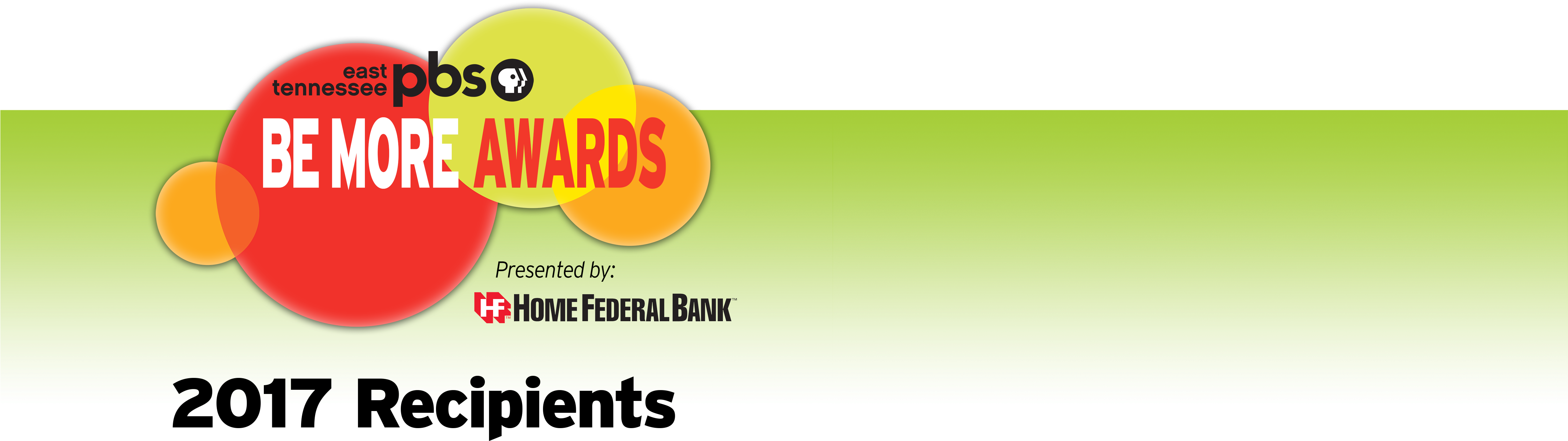 2017 Be More Awards Presented By Home Federal Bank - East Tennessee Pbs (4500x1489), Png Download