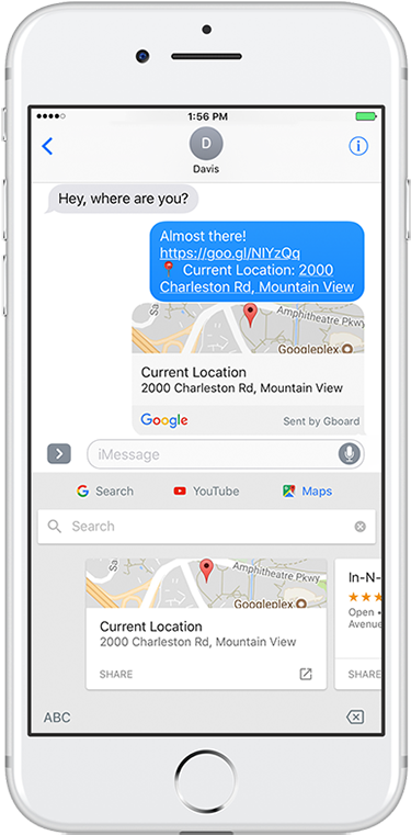Gboard Updates For Iphone Adds Maps And Youtube, Improved - Iphone (515x825), Png Download