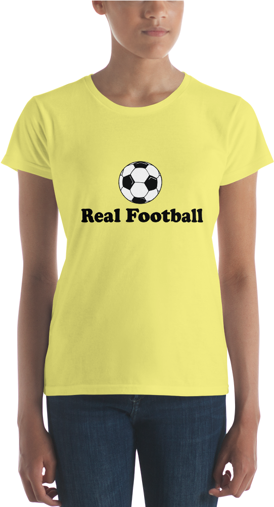 Women's Real Football Short Sleeve T-shirt - T-shirt (1000x1000), Png Download
