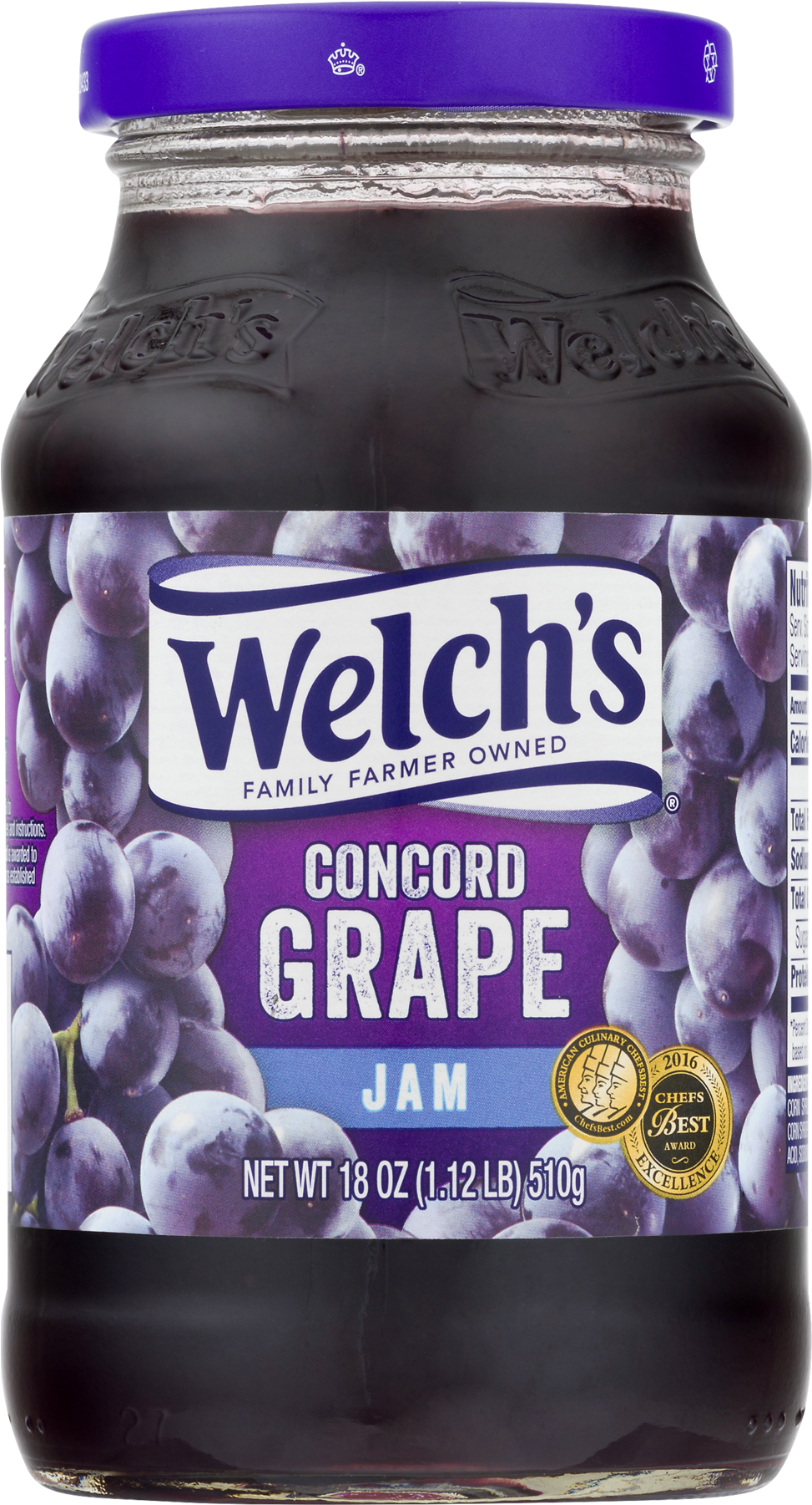 Welch's Concord Grape, Jelly - 18 Oz Jar (1800x1800), Png Download