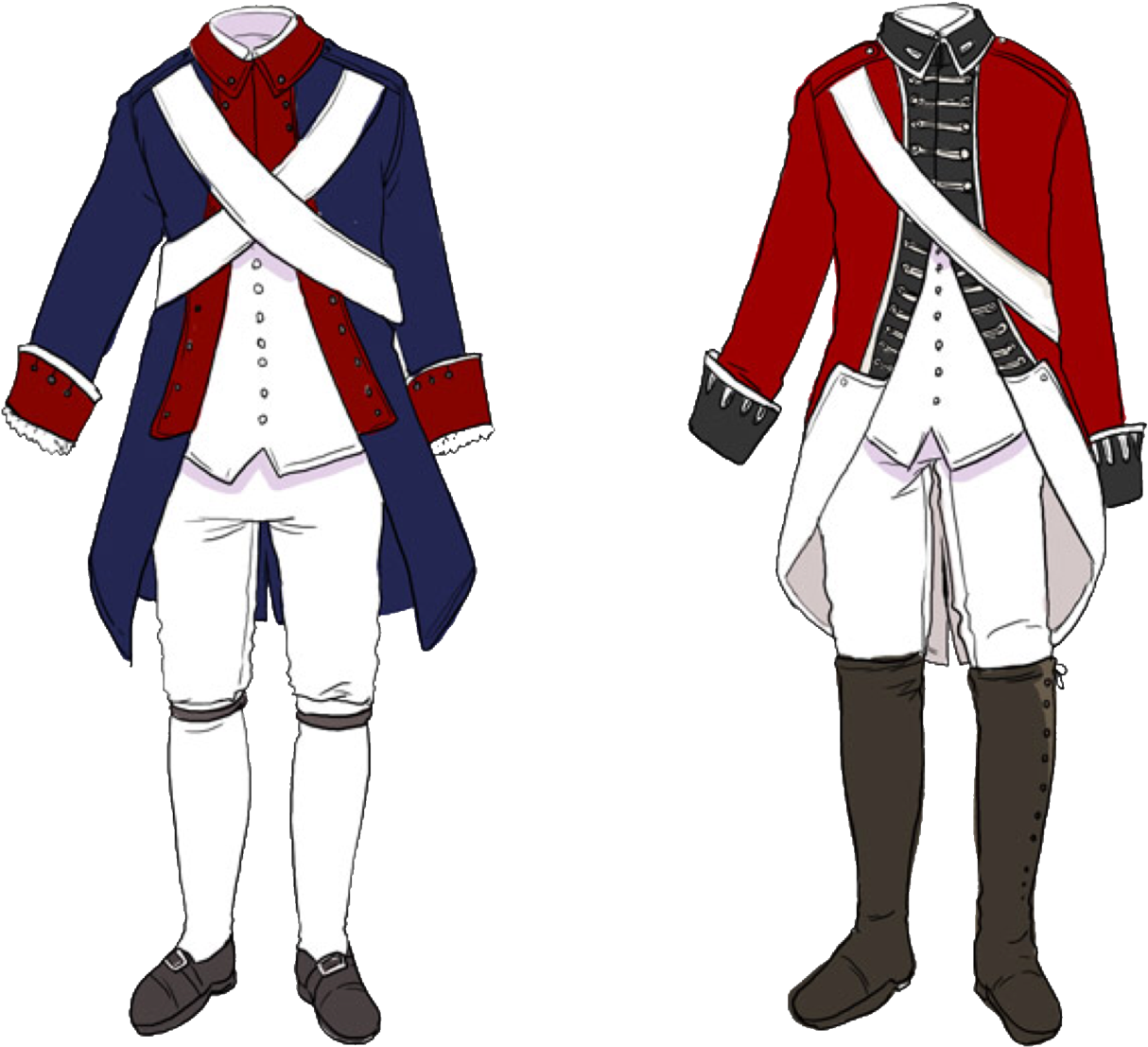 Aph England & America Revolutionary War Outfits Reference - Hetalia Revolutionary War Outfits (1280x1171), Png Download