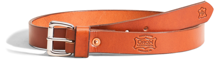 Orox Chestnut Leather Belt Stainless Steel Buckle - Belt (1060x530), Png Download