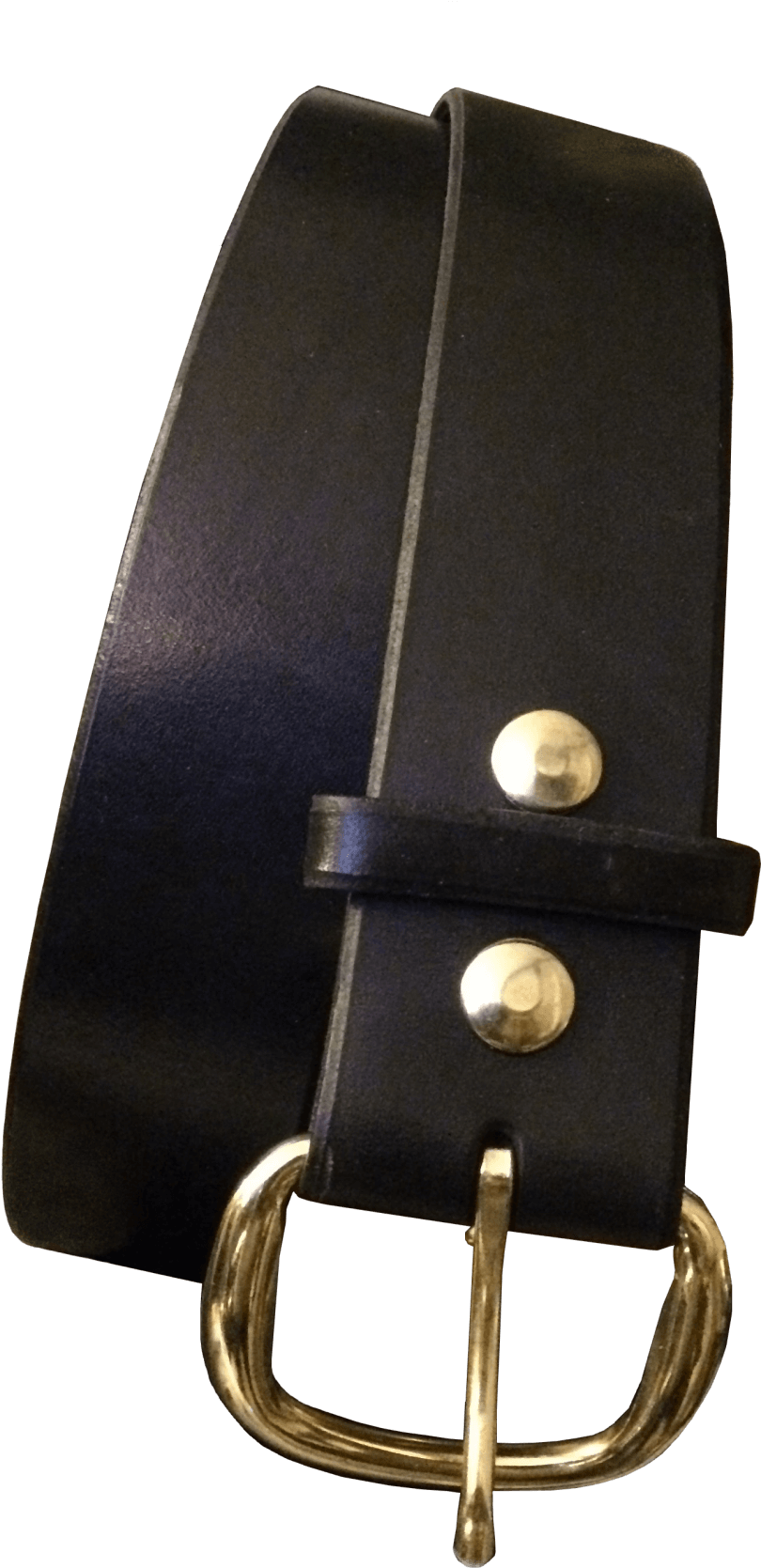 Plain Black Handcrafted Leather Belt - Buckle (1536x2048), Png Download