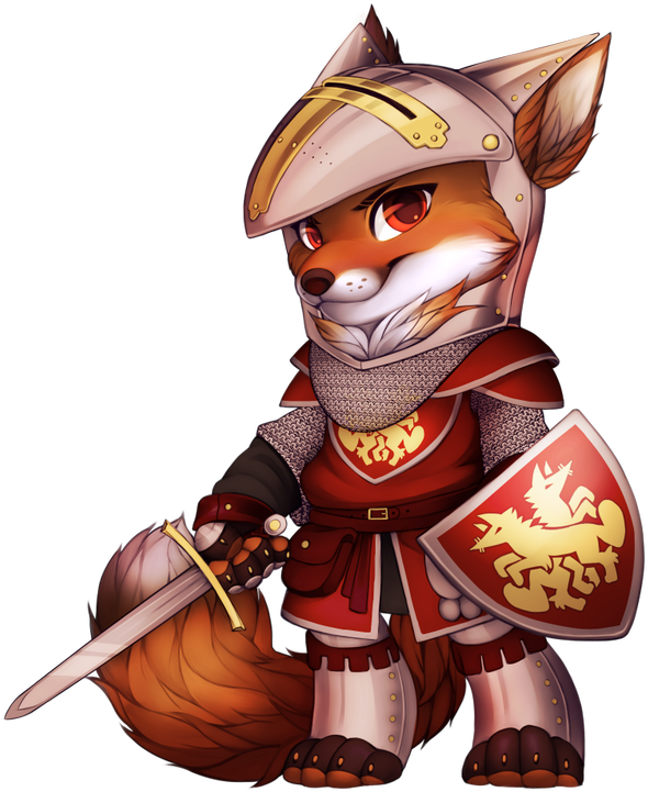 Knight Fox - Red Fox (600x797), Png Download