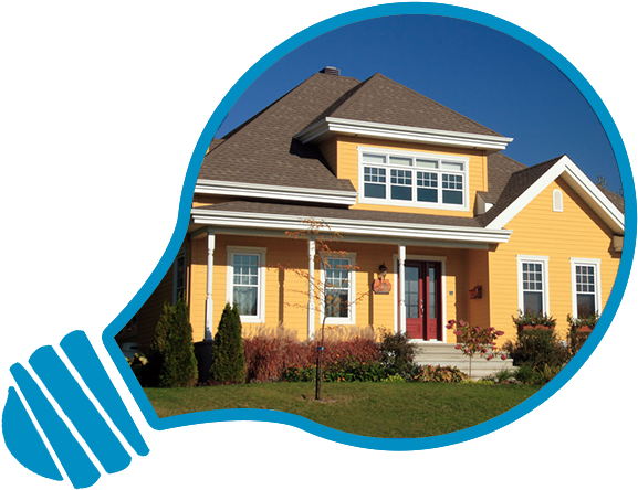 Office Building Electric Work Nice House - Blue Retro Pattern Housewarming Party Invitation | (650x450), Png Download