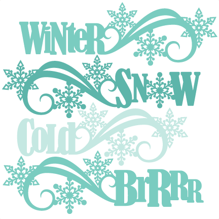 Winter Word Titles Svg Scrapbook Cut File Cute Clipart (432x432), Png Download