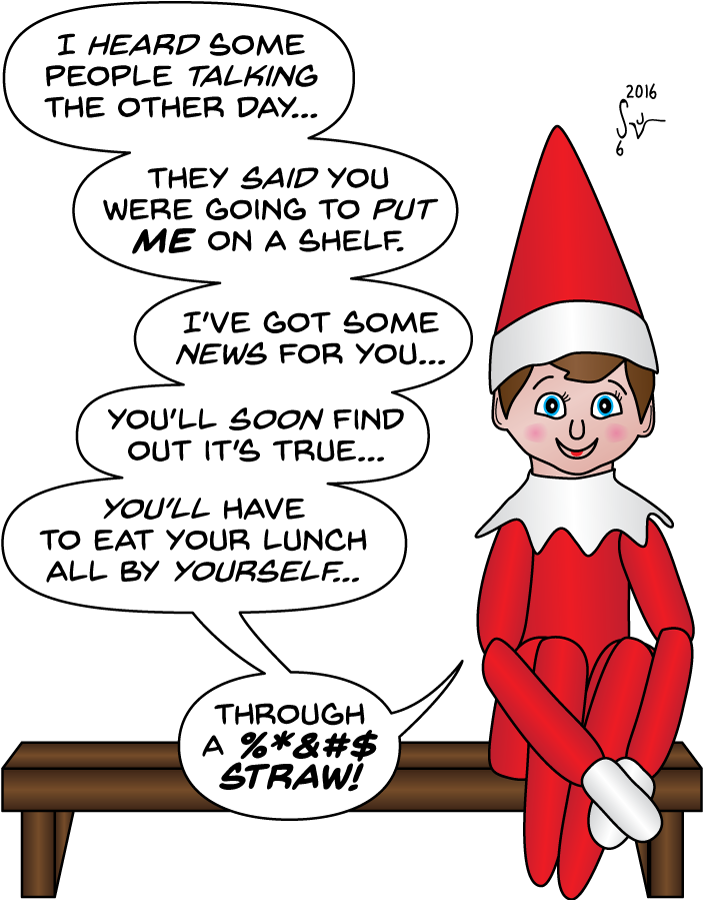 Elf On A Shelf - Digital Art (703x900), Png Download