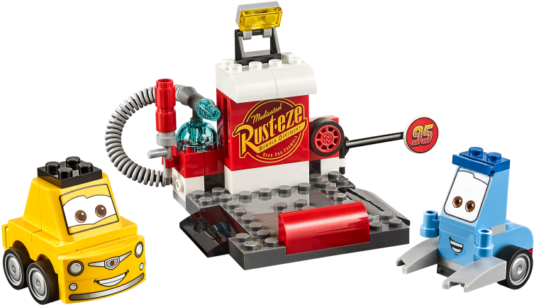 Guido And Luigi's Pit Stop - Lego Juniors Disney Cars 3 Guido And Luigi's Pit Stop (800x600), Png Download